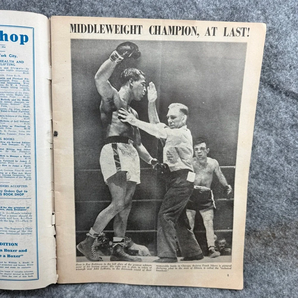 The Ring Magazine April‎ 1951 Robinson-LaMotta Feud Vintage Boxing Collectible